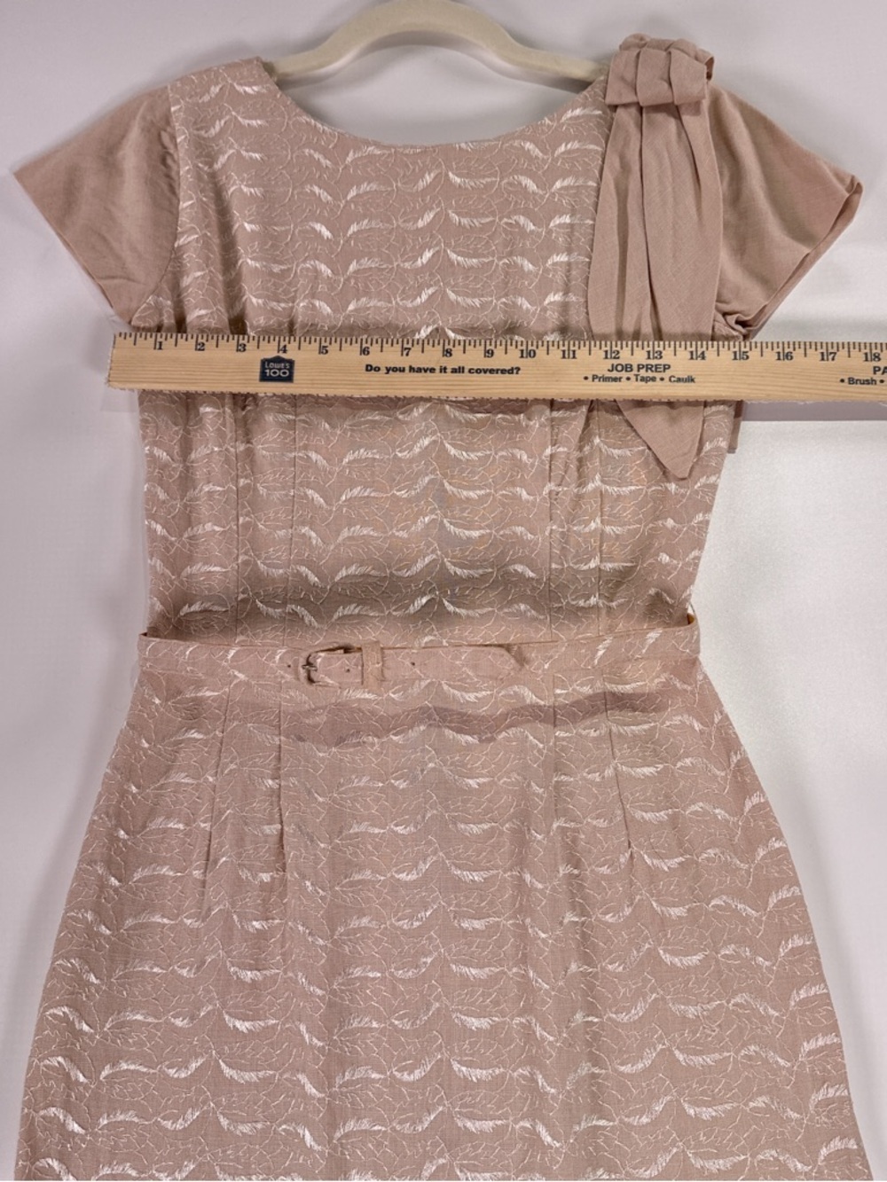 Terry Tall Inc New York Vintage 1950s Pink Embroidered Bow Dress Size Small - Picture 14 of 14
